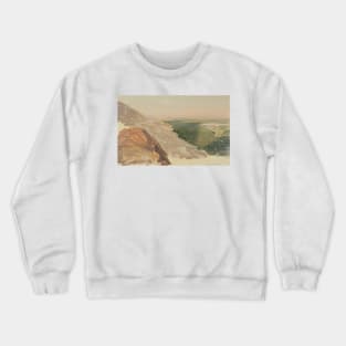 View of a Plain with Damascus, Syria, from the Mountains by Frederic Edwin Church Crewneck Sweatshirt